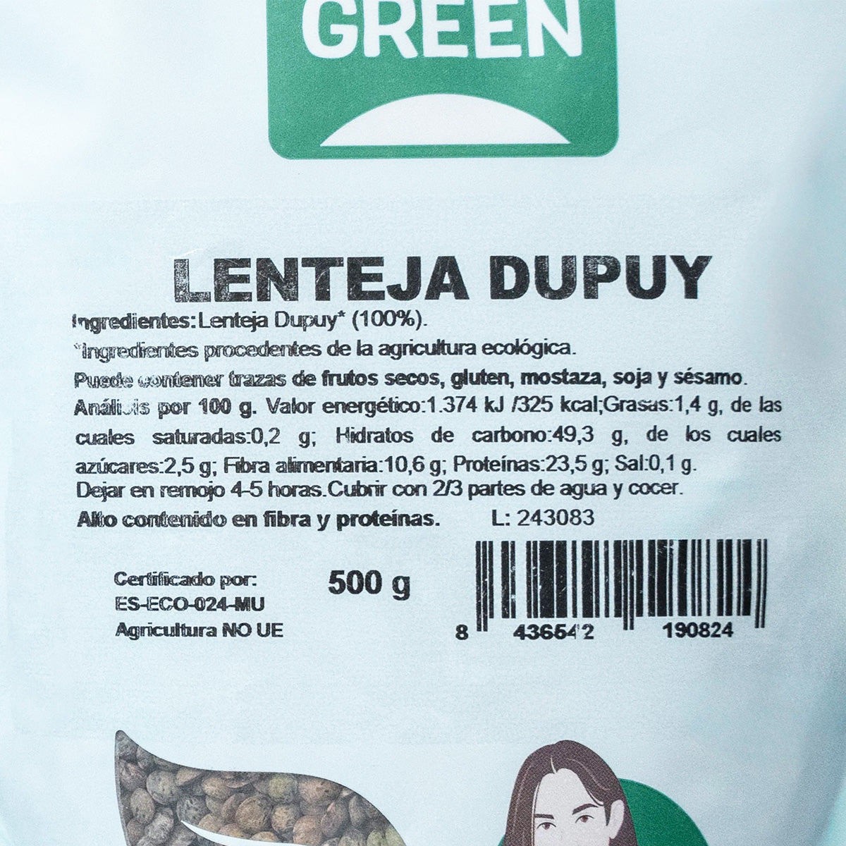 Lentejas Dupuy Naturgreen, 500 g