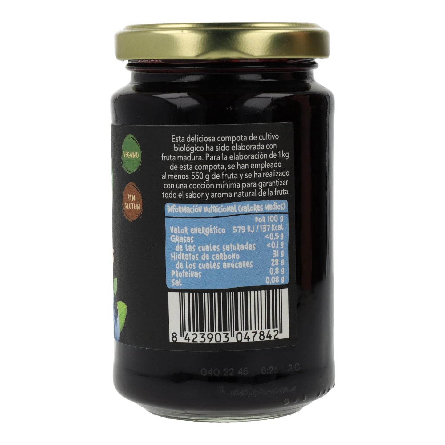 Compote de myrtilles BIO Biocop, 265 g
