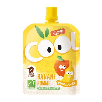 Pouch Appel en Banaan Cool Fruits Vitabio 4 X 90 g