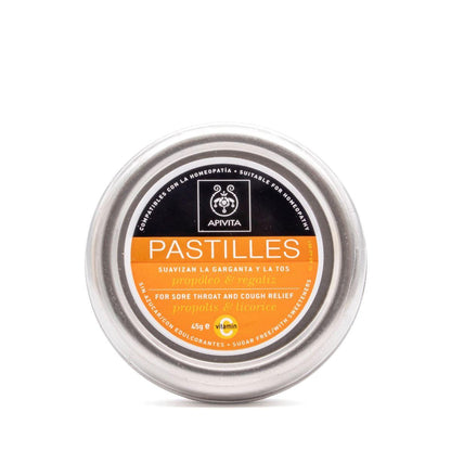 Tabletten gegen Halsschmerzen und Husten mit Süßholz und Propolis Apivita 45 g