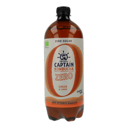 Captain Kombucha Zero Gingembre et Citron Bio 1 L