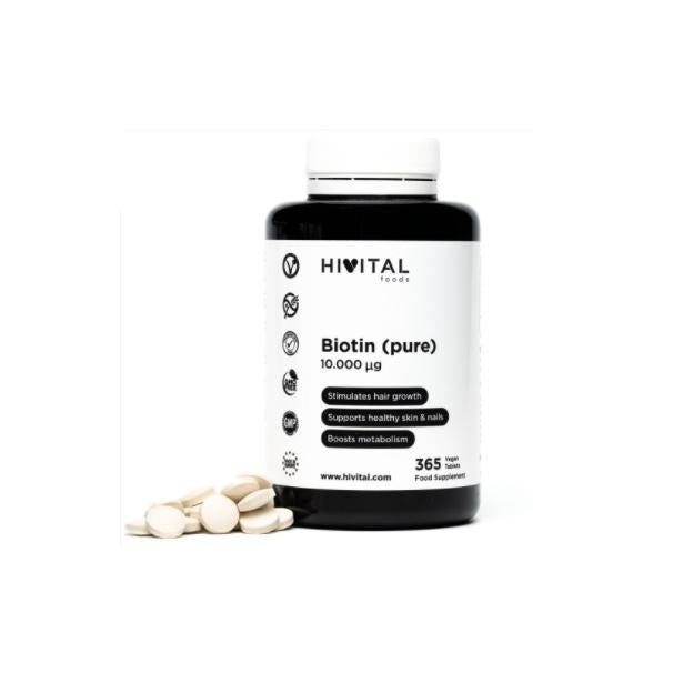 Biotine 10 000 mcg  Hivital 365 comprimés végétaliens