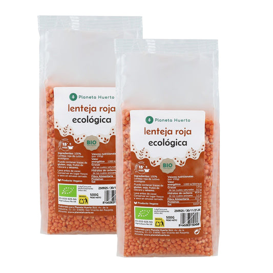 Paquet 2x Lentilles rouges ECO Planeta Huerto 500 g
