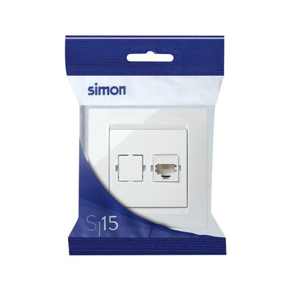 Simon 15 telefonuttag Vit
