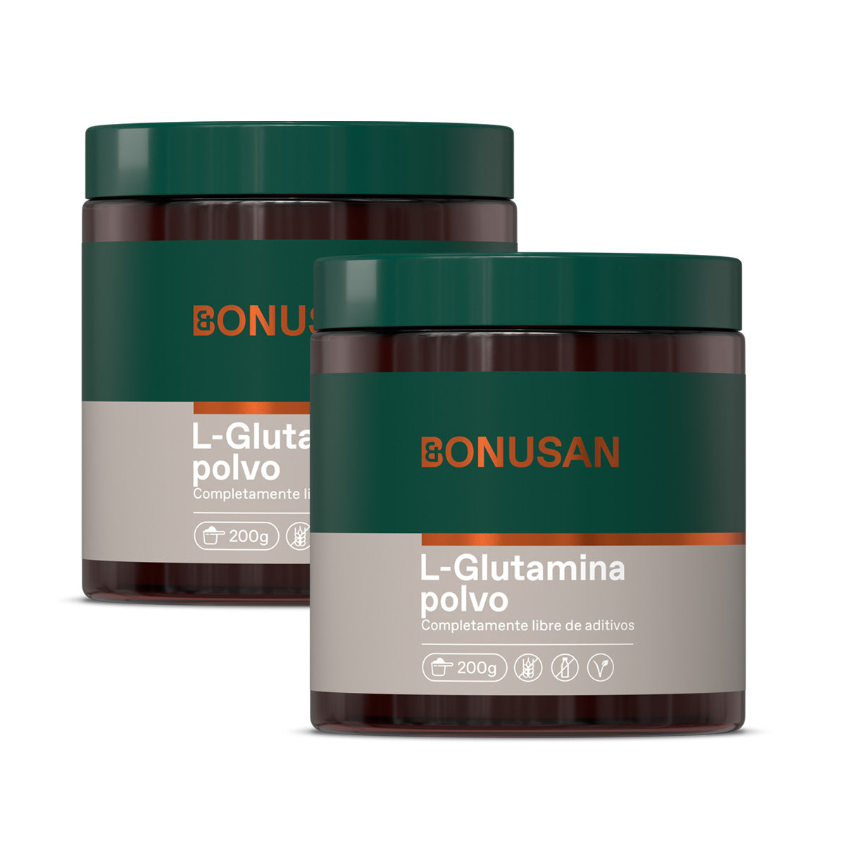 2er-Pack L-Glutamin-Pulver Bonusan, 200 Gramm Pulver