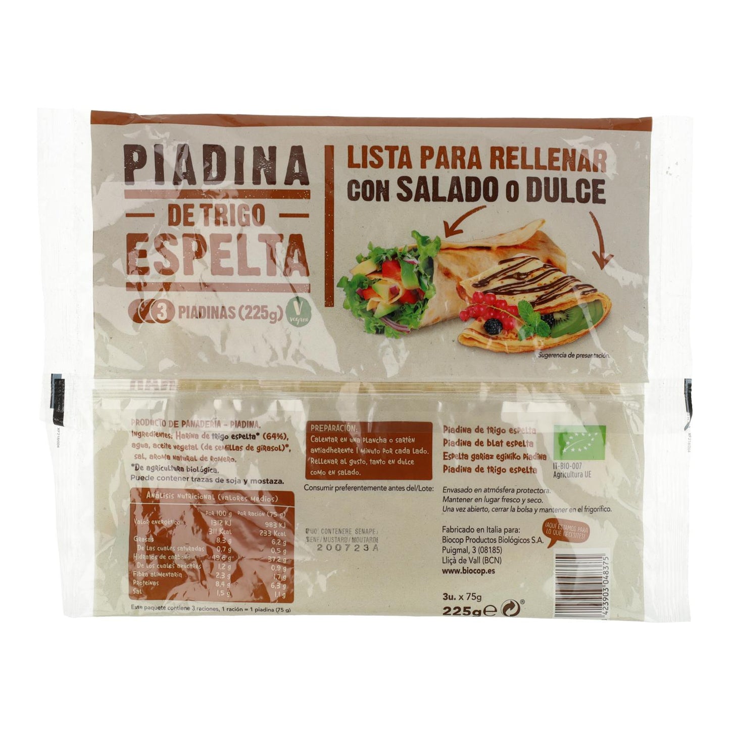 Piadina Biocop bio épeautre 225 g