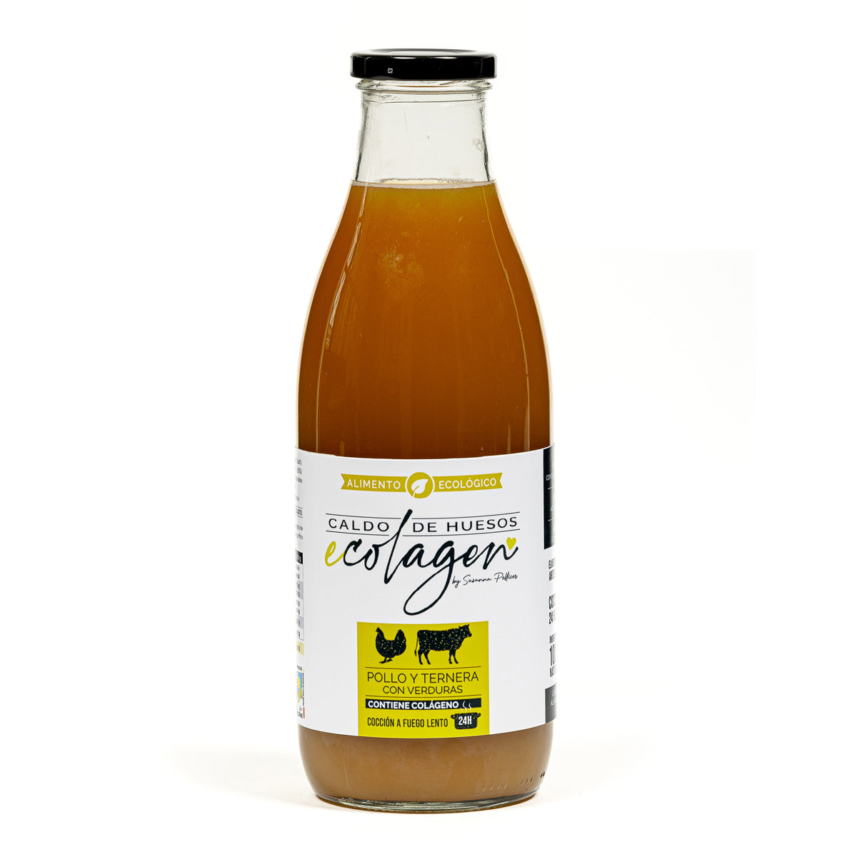 Bouillon de poulet et de bœuf avec légumes bio Ecolagen 1 L