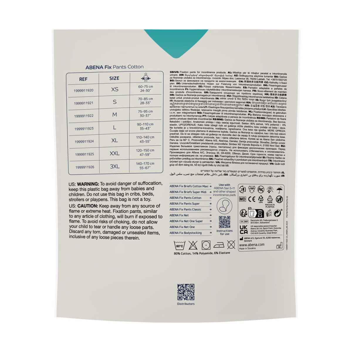 Fix Pants Cotton incontinence Abena taille XS 3 unités