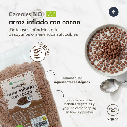 Glutenfreier Puffreis mit Kakao ECO Planeta Huerto 200 g