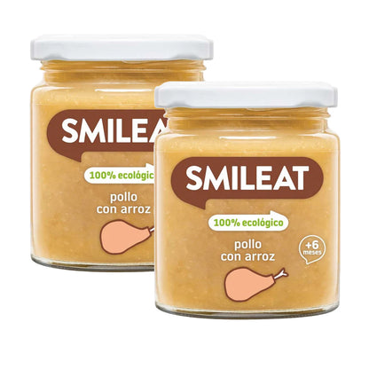 Pack of 2x Smileat Organic Chicken and Rice Jars +6 months, 230 g