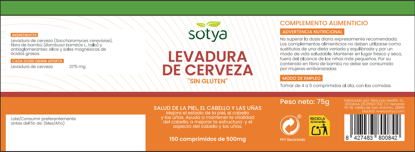 Lievito senza glutine Sotya 150 compresse