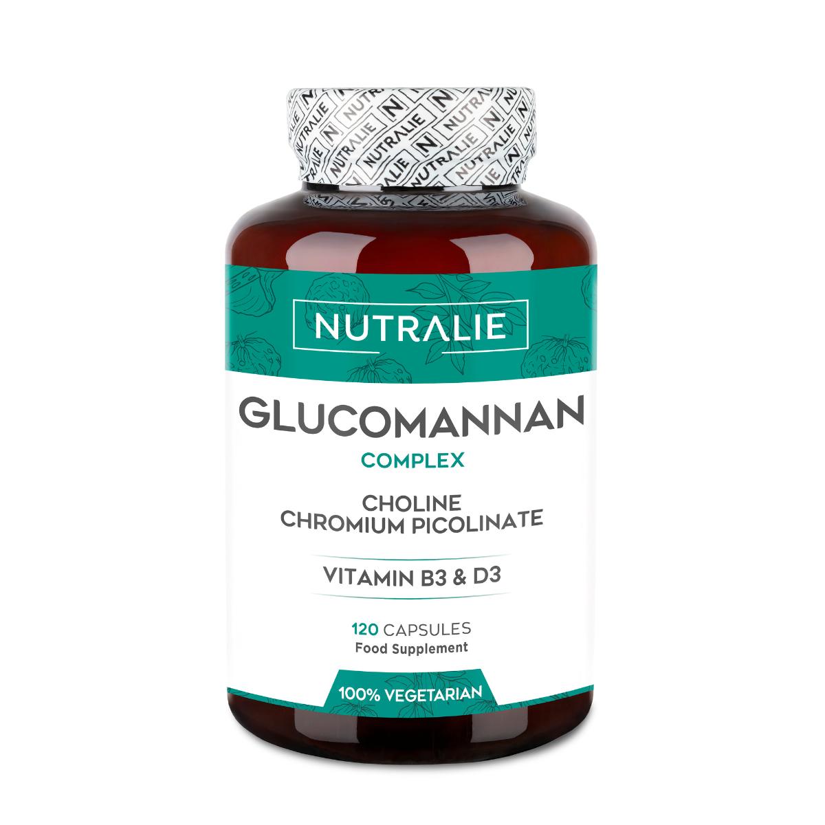 Nutralie Glucomannan z choliną + B3 + D3 Odchudzanie 120 kapsułek