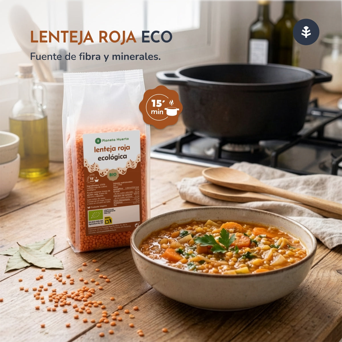 Lentilles rouges ECO Planeta Huerto 500 g