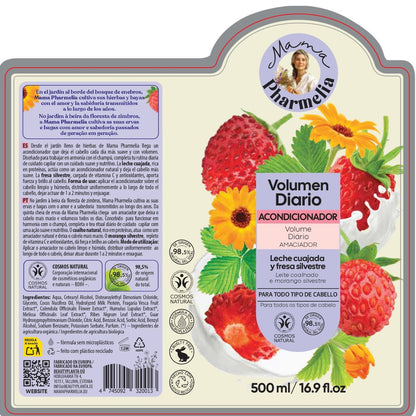 Après-shampoing au lait caillé et à la fraise des bois, Mama Pharmelia, 500 ml