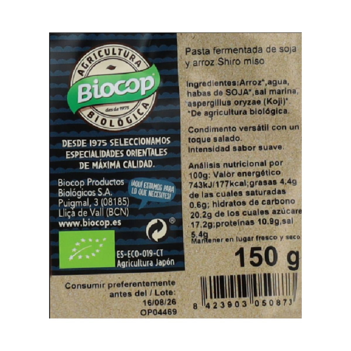 Biocop Organic Shiro Miso 150 g