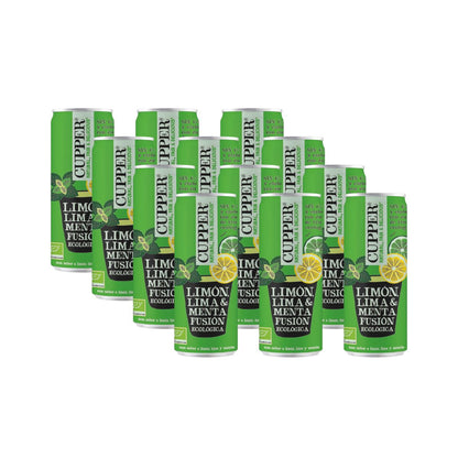 Pack x 12 Boisson rafraîchissante à la menthe, au citron et au citron vert Bio Cupper 250 ml