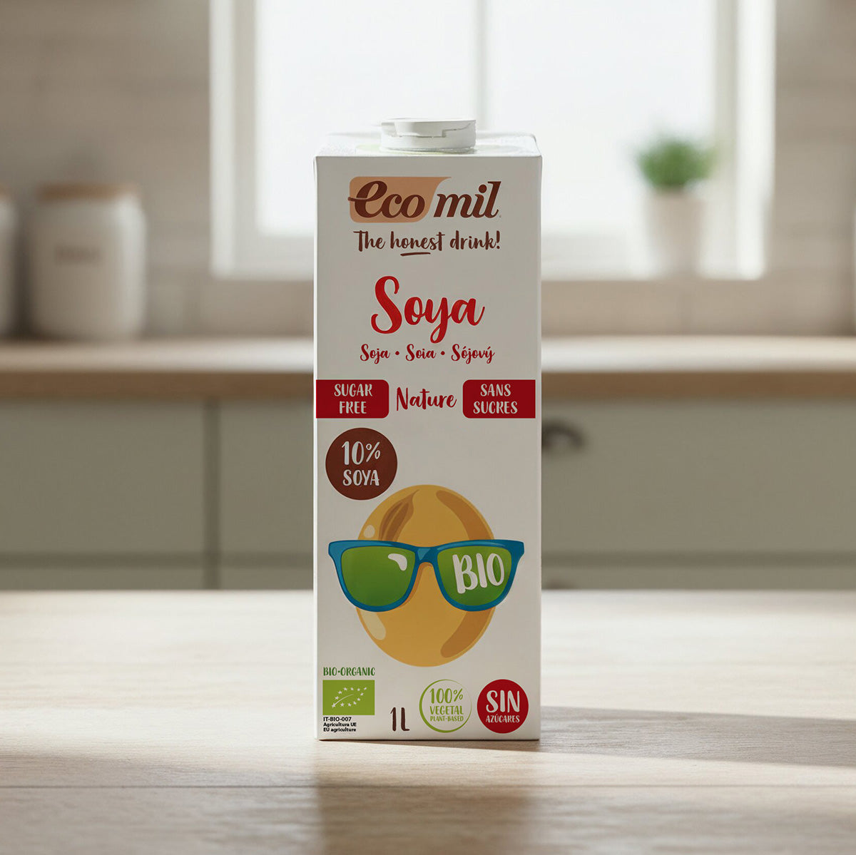 Suikervrije sojadrank Ecomil Bio 1 l
