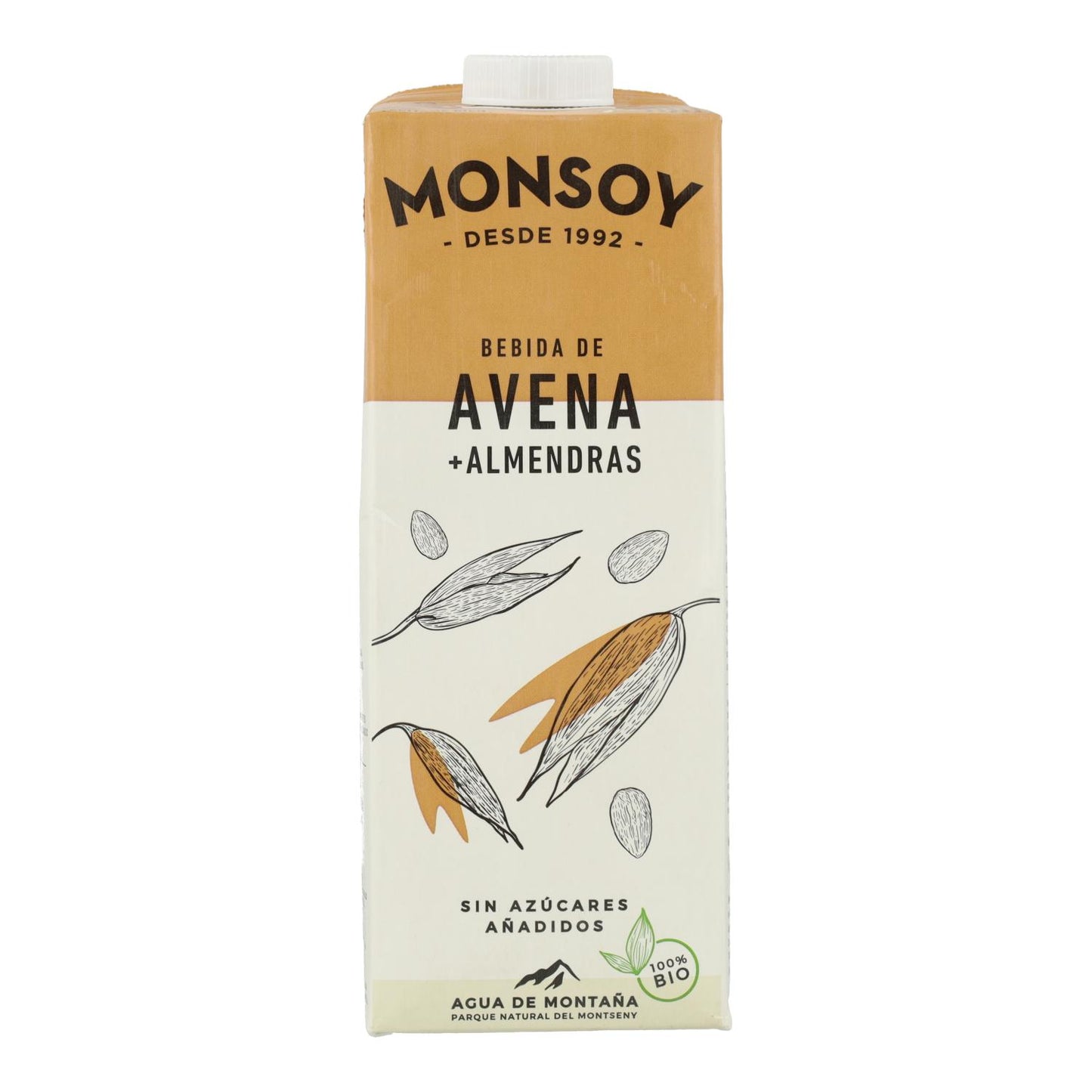 Lot de 6 bouteilles de boisson bio Monsoy à l'avoine et aux amandes (1 L).