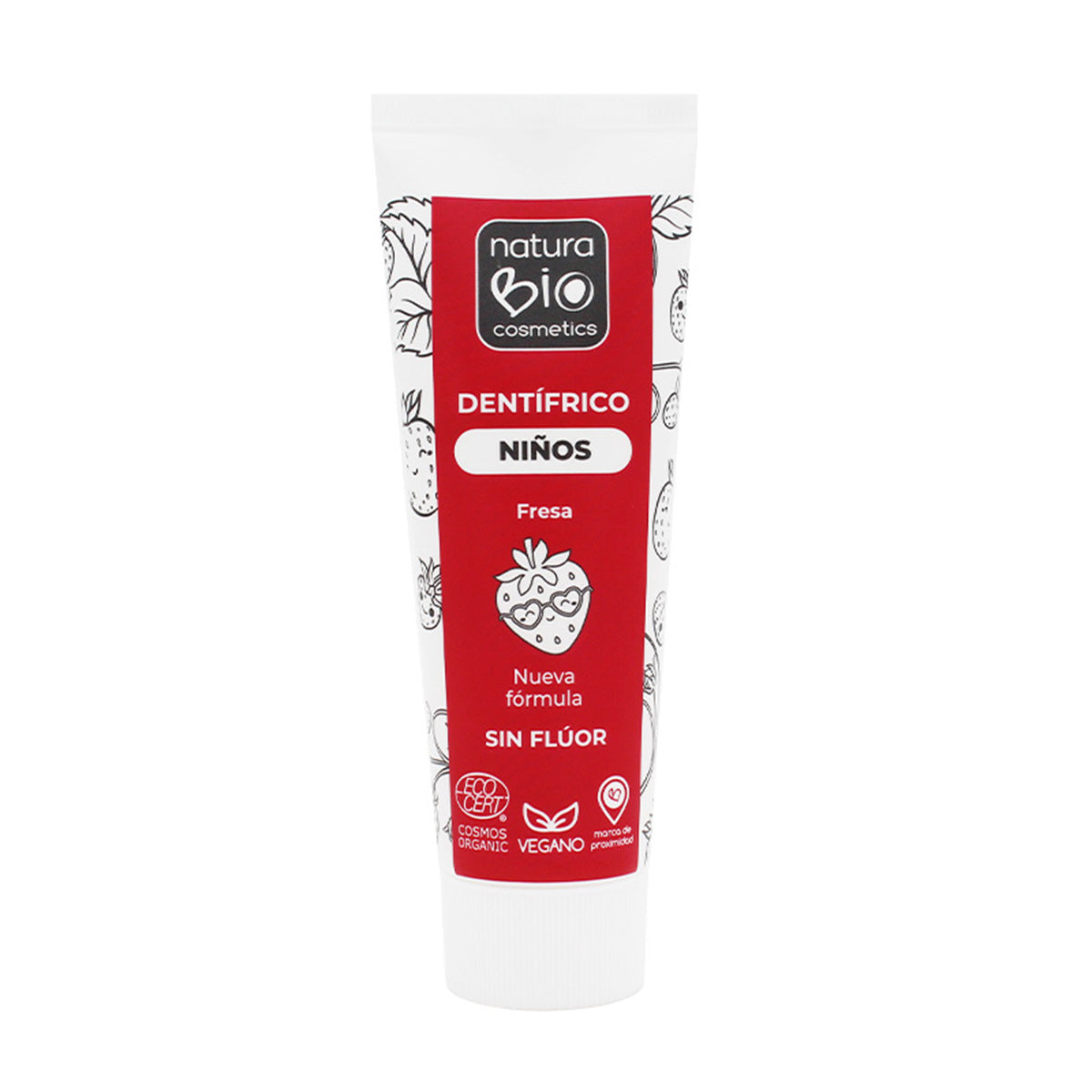 Tandpasta voor kinderen 75 Aardbei Zonder fluoride Naturabio, NATURABIO, 75 ml