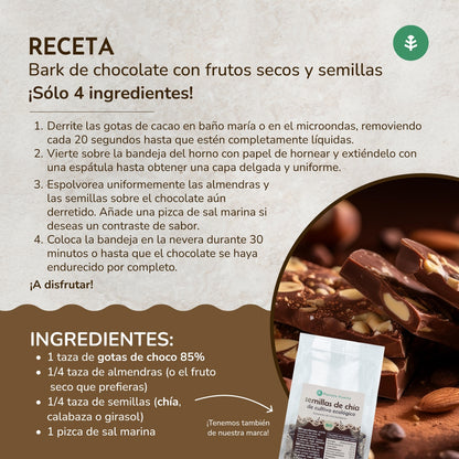 Gouttes de chocolat 85% de cacao ECO Planeta Huerto 200 g