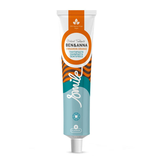 Dentifricio alla cannella e arancia con fluoro Ben & Anna tubetto 75 ml