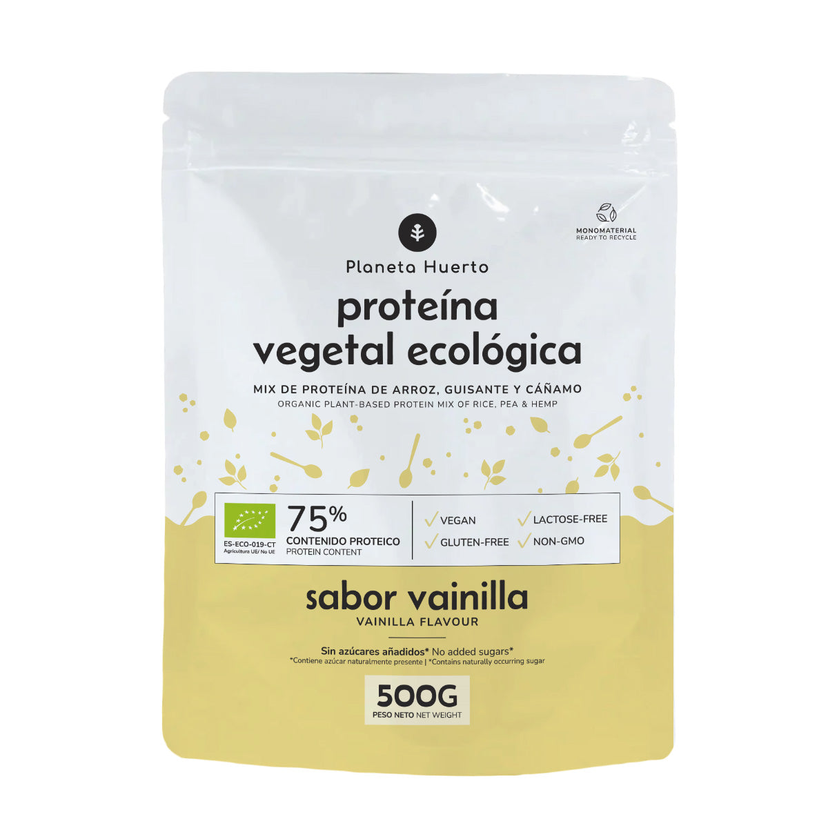 Pflanzliches Eiweiß Eco 75% Vanille Planeta Huerto 500 g