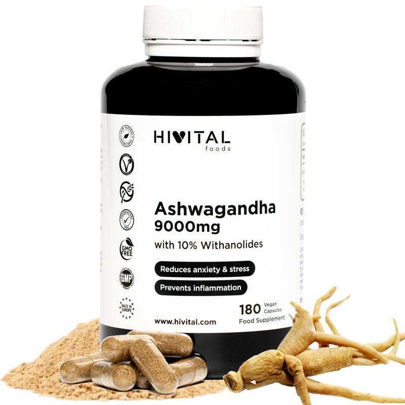 Ashwangandha 9000mg  Hivital 180 cápsulas veganas