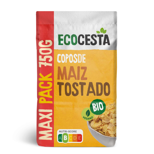 Maxi Pack Rostade majsflingor Bio Ecocesta 750 g