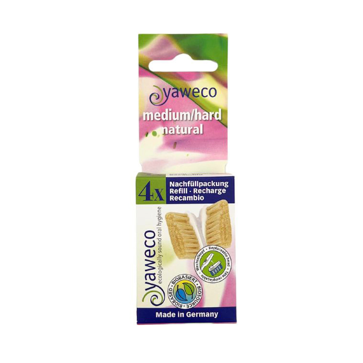 Recharge brosse à dents Nature Medium Yaweco Pack 4 unités