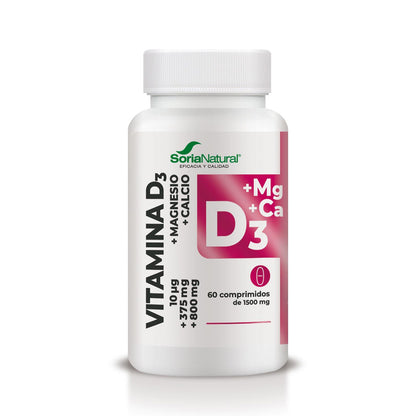 Vitamina D3+MG a rilascio prolungato, Soria Natural, 60 compresse