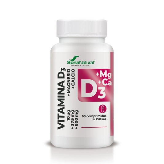 Vitamina D3+MG a rilascio prolungato, Soria Natural, 60 compresse