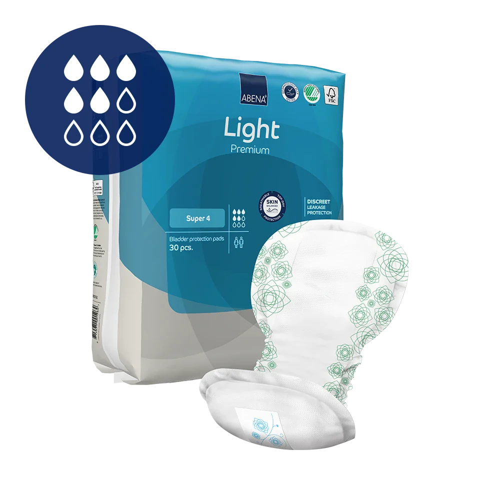 Light, Super ABENA incontinence pads, 30 pcs