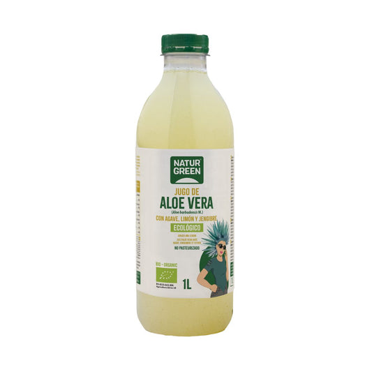 Aloe-Vera-Saft mit Agave, Zitrone und Ingwer NaturGreen 1 l