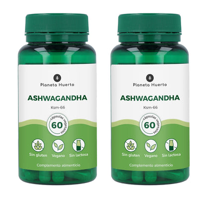 Confezione da 2 Ashwagandha KSM-66 Planeta Huerto 60 capsule