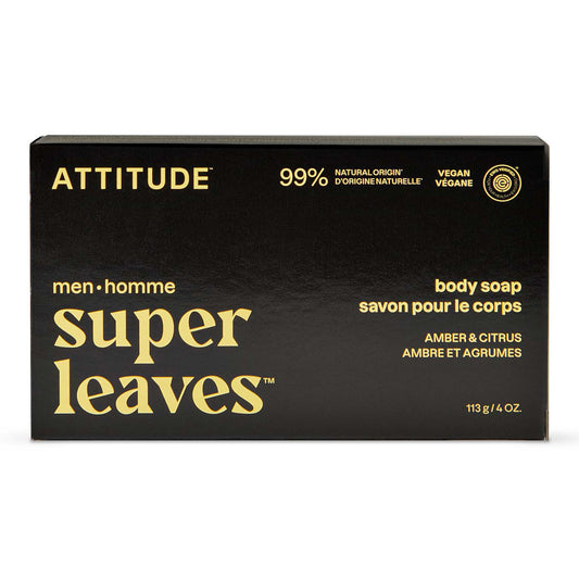 Super leaves men Amber & Citrus Solid Body Soap 113 g