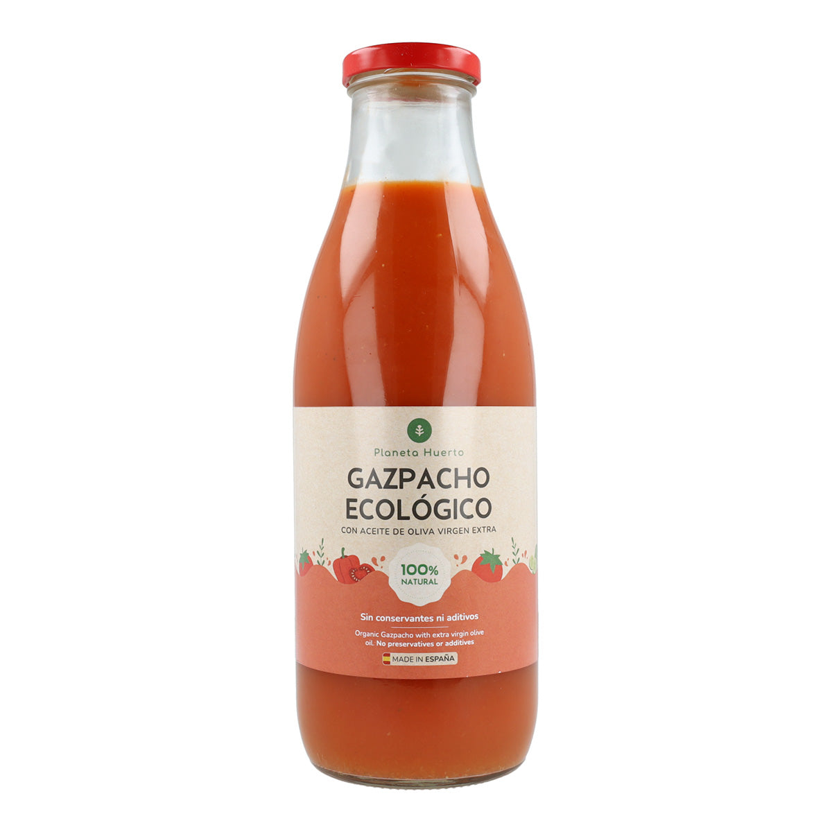 3er-Packung traditioneller Bio-Gazpacho mit nativem Olivenöl extra Planeta Huerto 1 l