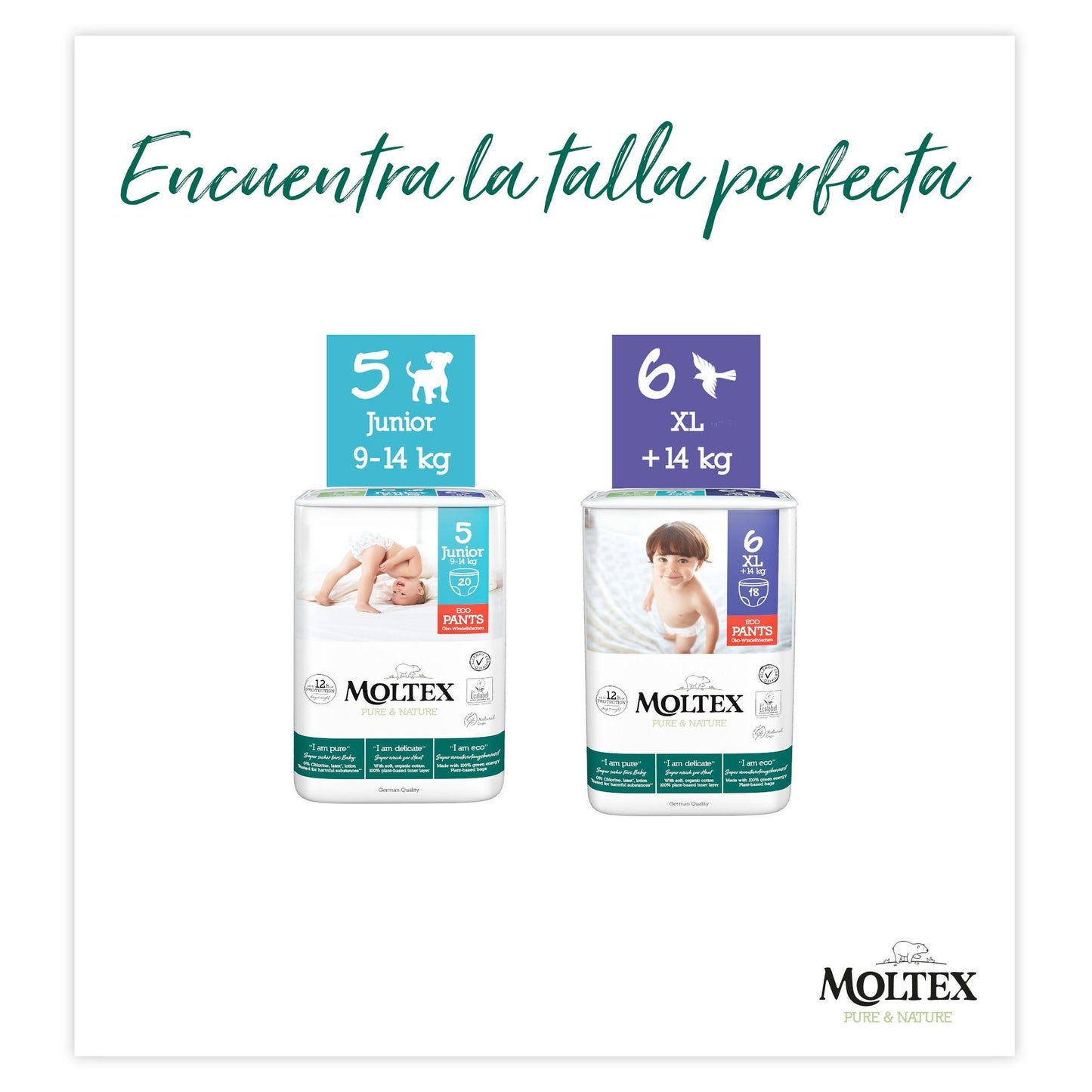 Culottes Moltex Pure & Nature T6 (+14 kg), 18 unités