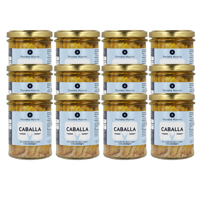 Opakowanie 12x Makrela w oliwie z oliwek extra virgin ECO Planeta Huerto 190 g