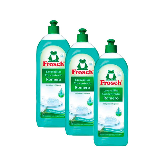 Lot de 3 flacons de liquide vaisselle Frosch au romarin de 750 ml