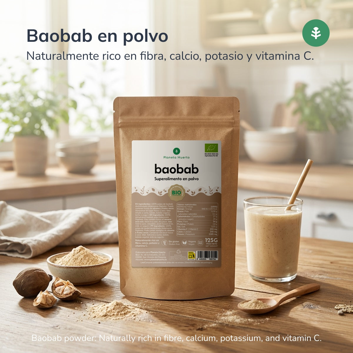 Baobab-Pulver Eco Planeta Huerto 125 g