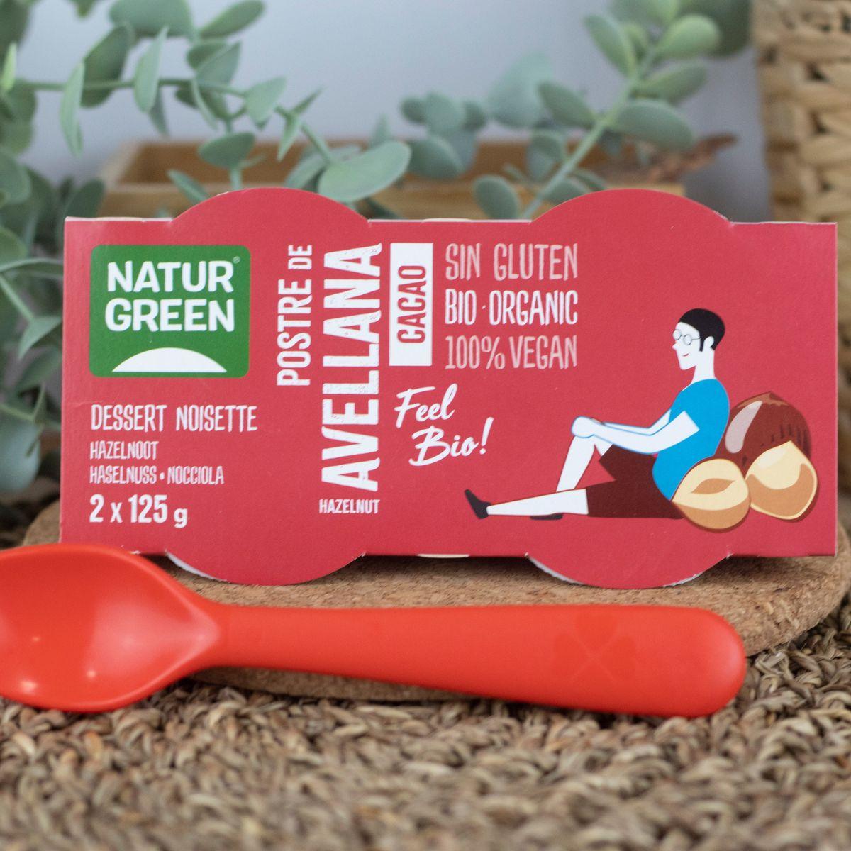 NaturGreen Haselnuss-Kakao-Dessert, 2 x 125 g