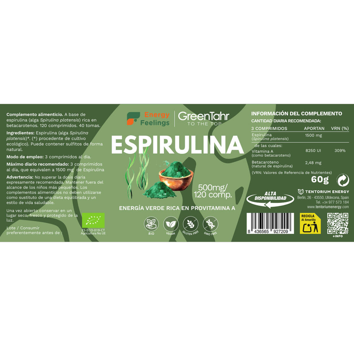 Spiruline ECO Energy Feelings 120 comprimés