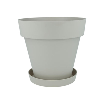 Blumentopf mit Untersetzer in Ecru Tes 22 x 20 cm