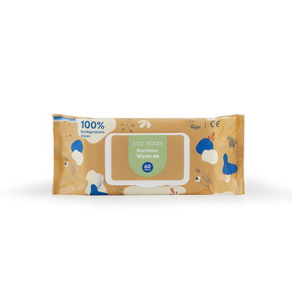 Biodegradowalne chusteczki bambusowe Ecoboom 60 szt.