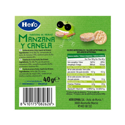 7-pack glutenfria ris-, äpple- och kanelplättar 40 g – Hero/Kids