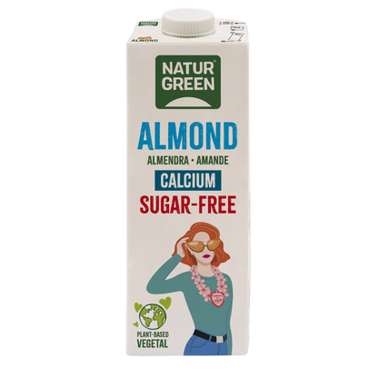 Pakket van 6 stuks Suikervrije amandeldrank met calcium NaturGreen 1 liter