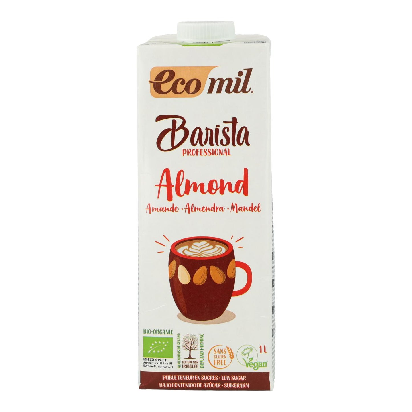 Pack of 6 EcoMil Organic Barista Almond Drink 1 L