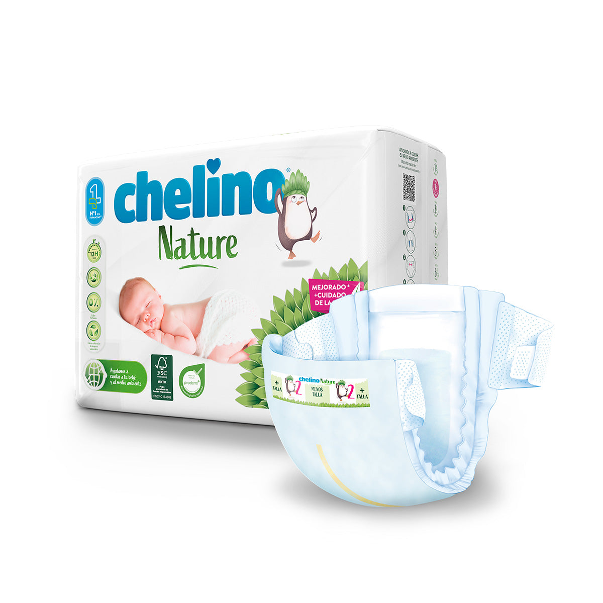 Zestaw 6x pieluchy T2 3-6 kg Chelino Nature 28 szt.