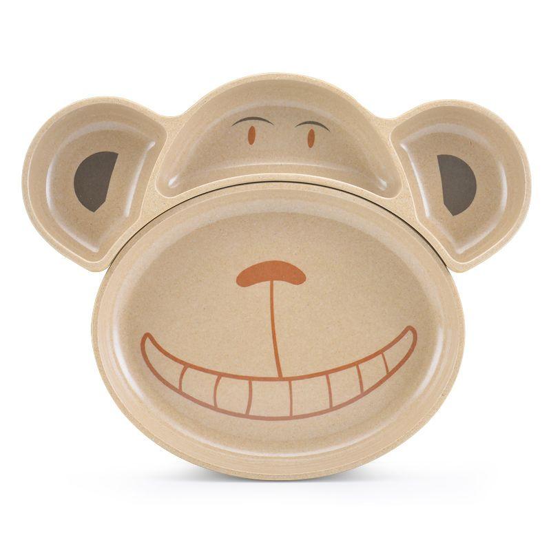 Kinderbord met dieren Husk's bord met aap (2 stuks)