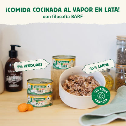 Pack porc et légumes BARF pour chats 6 x 120 g Wild Balance